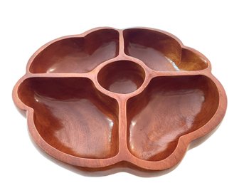 Wooden Scalloped Edge And Sectioned Server