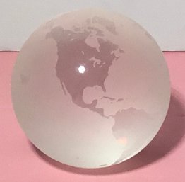 Tiffany & Co. World Globe Crystal Paperweight