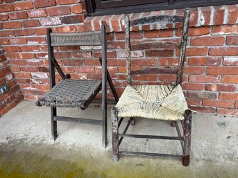 Two Vintage Wooden Decorative Chairs