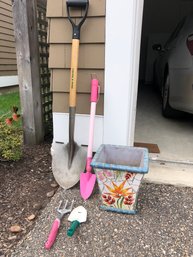 Small Gardening Lot - Tools And Planter