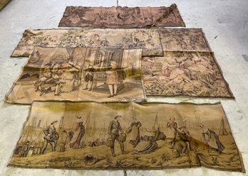 Five Unframed Belgian Machine Made Tapestries