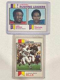 1973 Topps O. J. Simpson 2 Card Lot  #1 $ #500    Mint Condition Cards