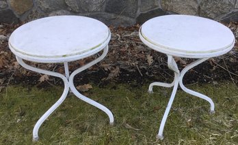 PR. White Petite Metal Outdoor Tables