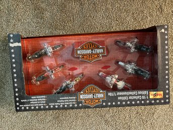 Harley Davidson Diecast Motorcycle Set, 6 In Set, 1 Box