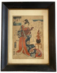 Antique Ukiyo-e Japanese Woodblock Print By Utagawa Kunisada  Toyokuni III (1786- 1874) (AC)