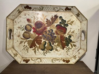 Large Toleware Fruit Basket Tray