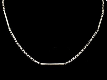 Vintage Sterling Silver Box Link Necklace (Approximately 7.7 Grams)