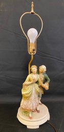 Antique Porcelain Colonial Style Figural Lamp