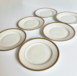 6 Limoges Plates With Gold Band