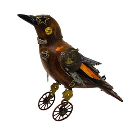 Steampunk Folk Art Bird Figure