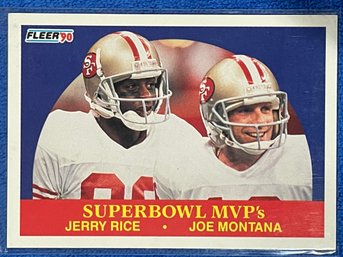 1990 Fleer Joe Montana Jerry Rice Super Bowl MVP's Card #397