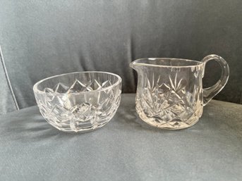 Waterford Style Crystal Creamer And Sugar Bowl Set