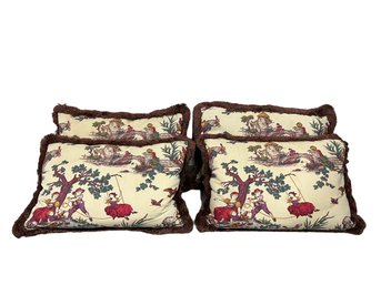 Set Of Four Pillows With Vintage Fabric