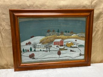 A Framed American  Folk Art Print -  Residence Of Mr. E. R. Jones 1881 - Dodgeville Wis. Canal Press