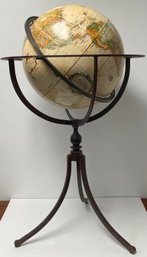 Replogle 16 Inch Diameter Globe Floor Model - World Classic Series - Iron Stand - 37 1/2 High - Antiqued Tan