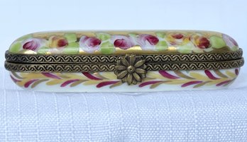 Limoges Oblong Needle Box With Artist Initials
