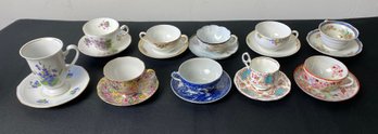 Assortment Of Various China Teacups And Saucers