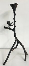 Steampunk Handmade Iron Bird On A Tree-branch Candle Holder