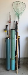 Vintage Fishing Rods Including Garcia Conolon, Plus Net, Caddy And My Buddy Tackle Box