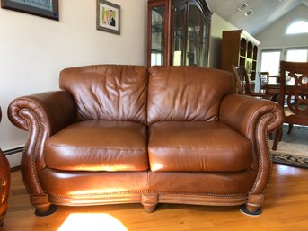 Traditional Style Leather Loveseat By Leather Trends
