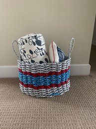 Royal Rope Co. Navy Stripes Basket  Made With Fishing Rope