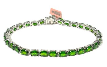 Fine Genuine Tourmaline Sterling Silver Gemstone Bracelet