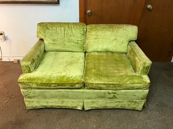 Vintage Green Velvet Love Seat