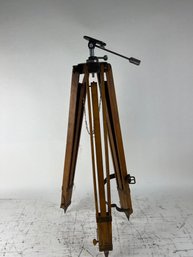 Heavy Duty Antique Camera Tripod Wood And Brass