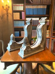 Very Special Large 19th C Pair Of  Wood Architectural Plinths