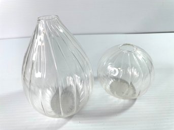 Swirl Glass Hand Blown Bud Vases