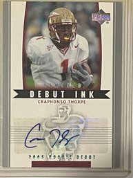 2005 Upper Deck Limited Debut Ink Craphonso Thorpe Autographed Rookie Card #DI-CT