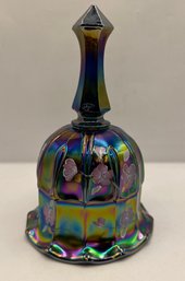 Fenton Carnival Glass Amethyst Hand Painted Floral Bell
