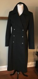 French Connection Long Black Wool Coat - Size 8