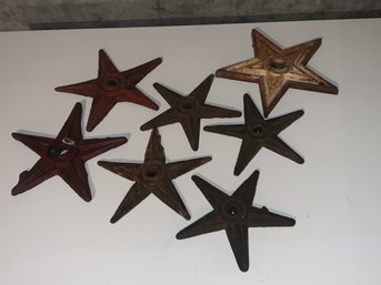 Group Of Seven Antique Cast Iron Stars