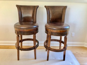 Pair Of Frontgate Swivel Bar Stools