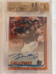 2019 Topps Chrome Orange Wave Refractor Isaac Galloway Rookie Auto Card #RA-IG   Beckett 9.5  #d 15/25