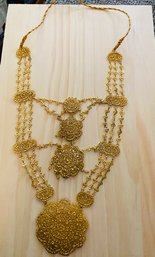 Goldtone Chest Chain Necklace