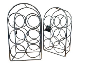 Pair Of New With Tags Chrome Wine Racks (A)