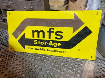 Antique MFS Stor-Age The World's Grain Keeper Sign