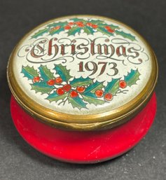 Battersea Enamel Christmas 1973 Patch Box