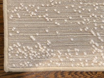 Redi Cut Wool Area Carpet In Beige Ivory Dot Motif   (LOC: F2)