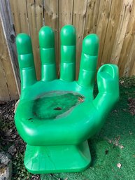 Two Green Chairs, In The Shape Of A Hand, One Gumby, Toy And Table