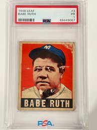 1948 Leaf Babe Ruth Card #3 PSA 1