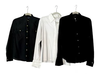 Lot Of Three Blouses, Including Ralph Lauren, Theory And Anne Fontaine