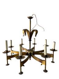 Beautiful Chandelier Featuring Electric Candlesticks