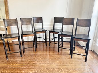 Set Of 6 Espresso Bar Chairs By Pier 1