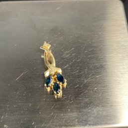 14kt Gold Pendant Diamonds And Sapphires 1.8 Gram