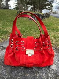 Jimmy Choo Red Suede Handbag