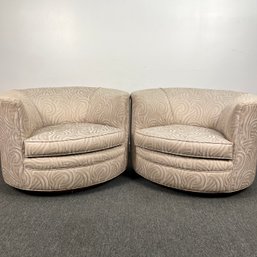 Pair Of Upholstered Club Chairs With Great Form