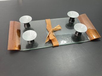 Glass Sushi Tray And Saki Cups
